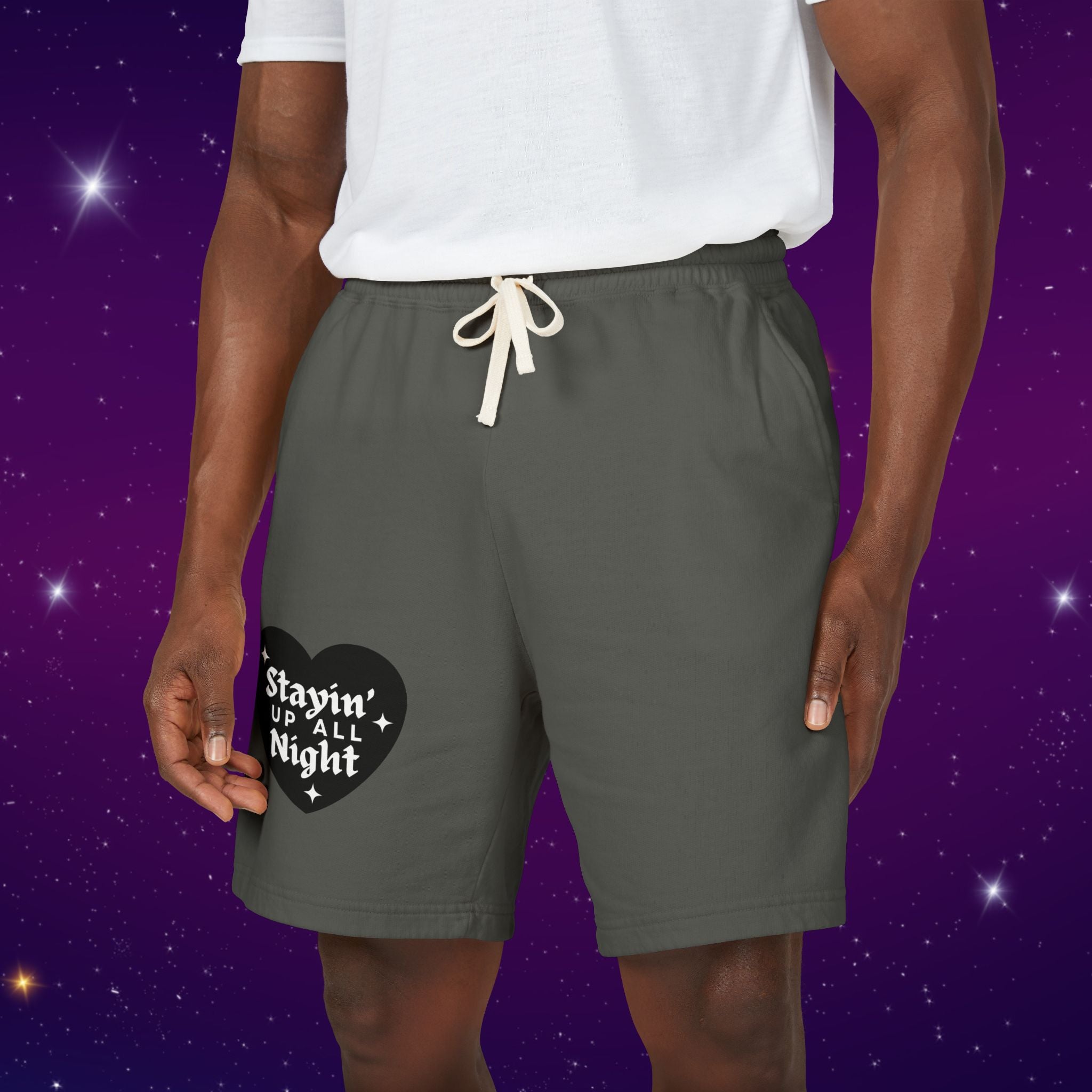 Stayin' Up All Night - Pj Lounge Fleece Sweat Shorts