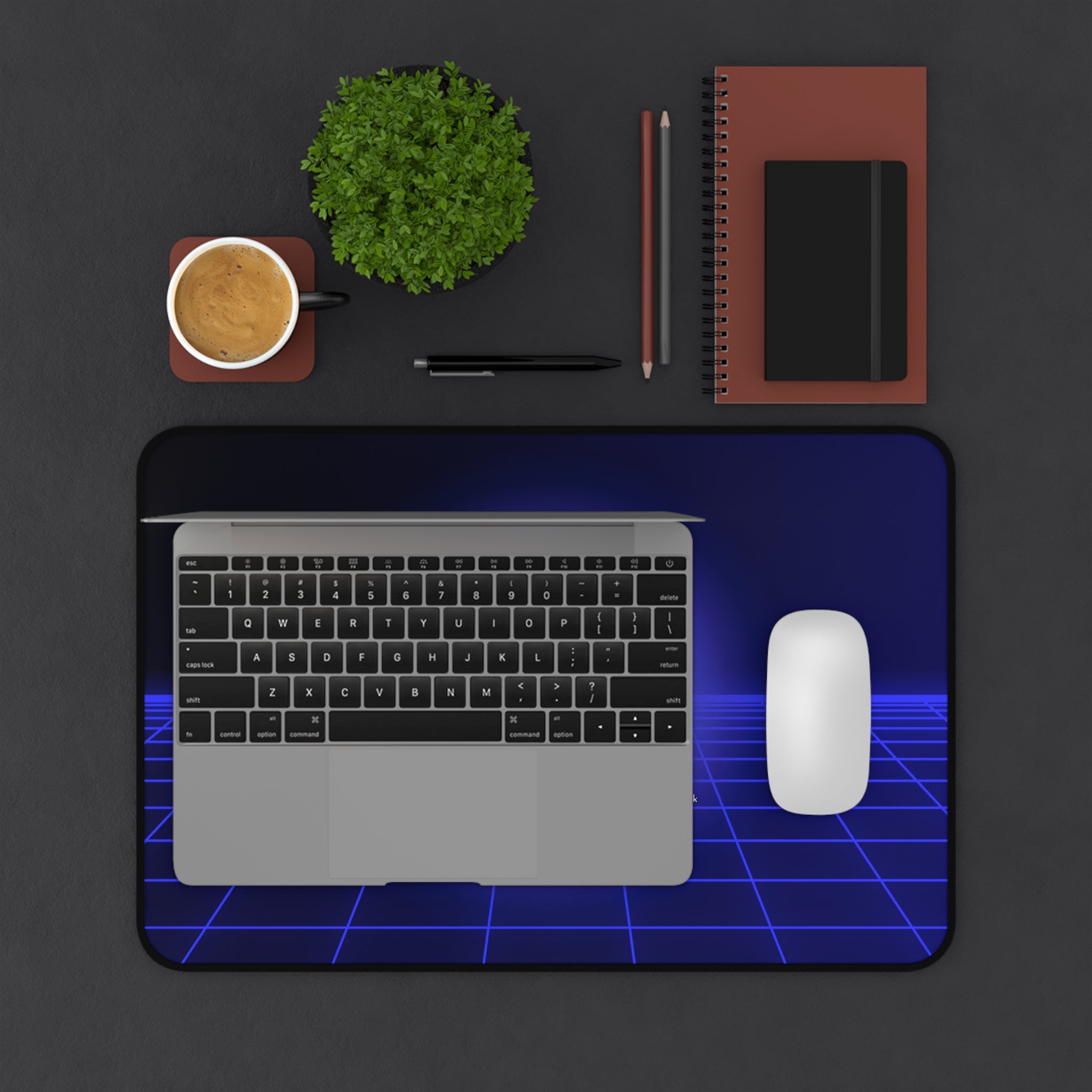 Midnight Magic - Neon Vaporwave Wolf Mouse Pad for Gamers & Creatives