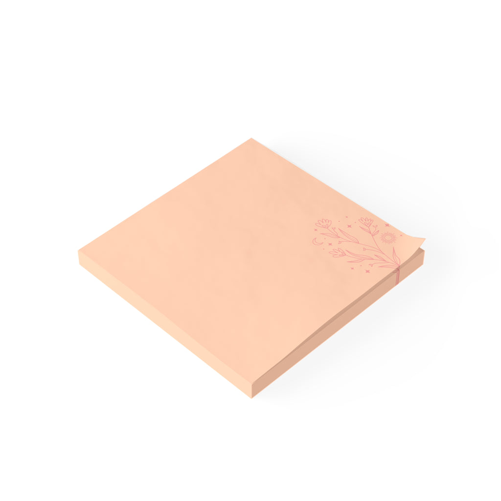 Floral Peach Post-it Sticky Note Pad - Back to School Supplies
