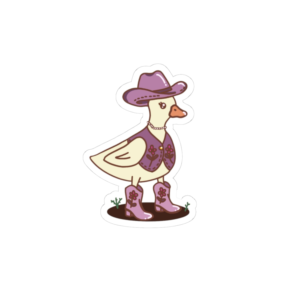 "Oh, How the Goose was Silly"  - Cute Farm Animal Kiss-Cut Vinyl Sticker (2x2 or 3x3)