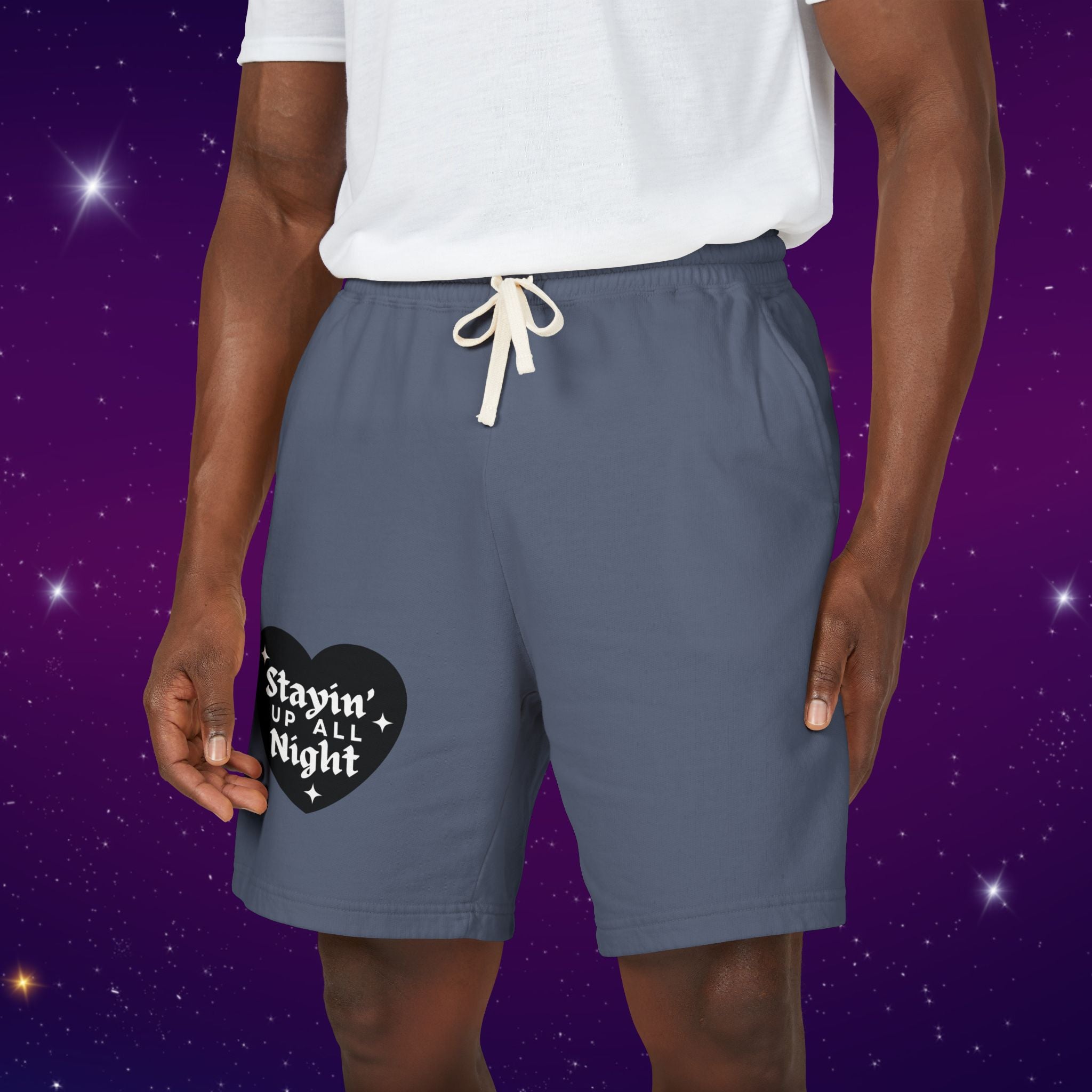 Stayin' Up All Night - Pj Lounge Fleece Sweat Shorts