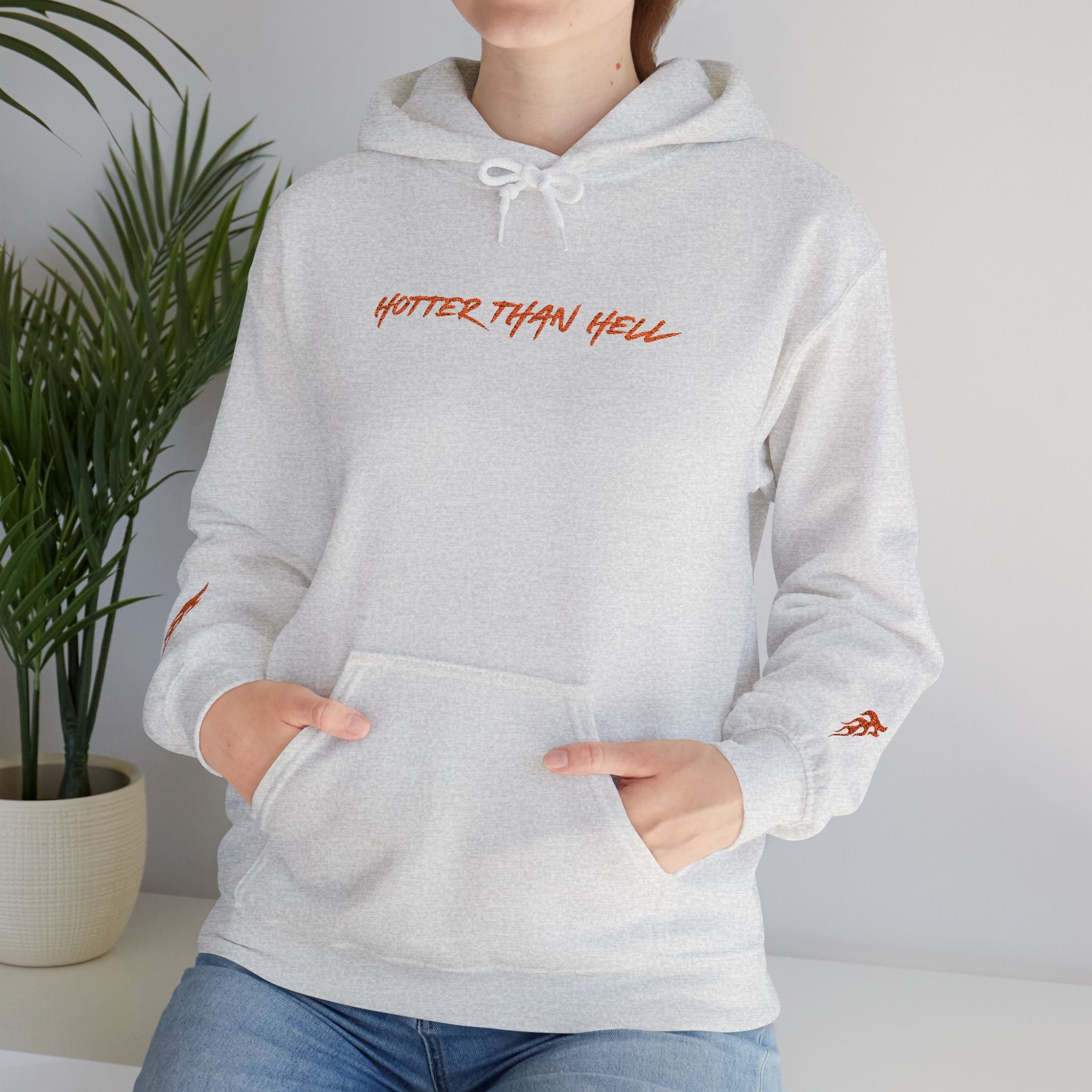 Hotter Than Hell - Embroidered Hooded Sweatshirt