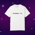 'Certified CLOWN' Funny Graphic T-Shirt w/ Rainbow Text