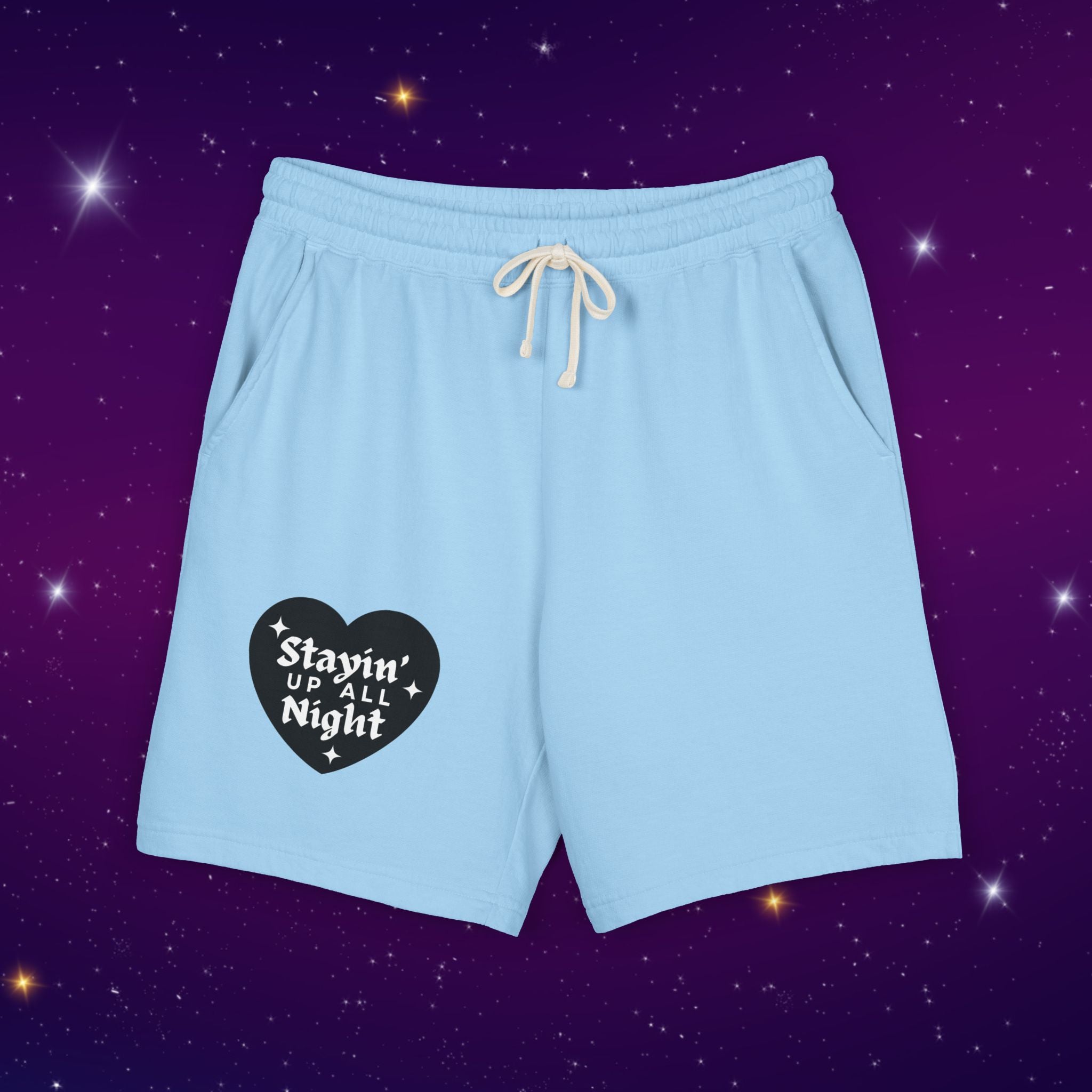 Stayin' Up All Night - Pj Lounge Fleece Sweat Shorts