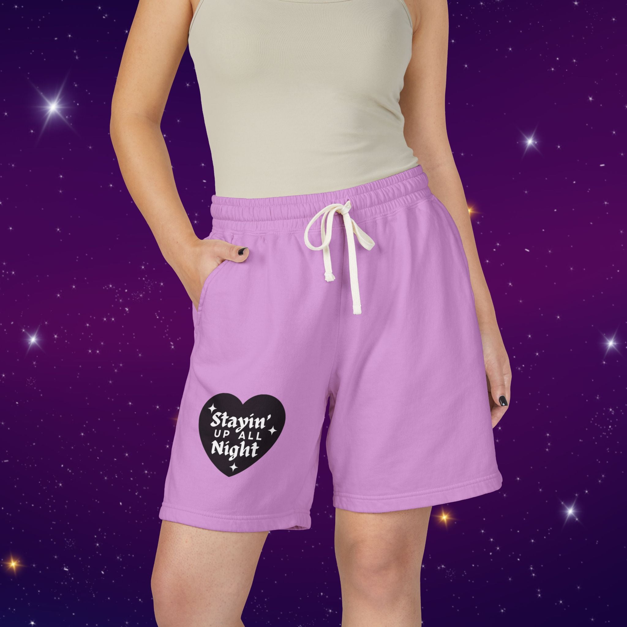 Stayin' Up All Night - Pj Lounge Fleece Sweat Shorts