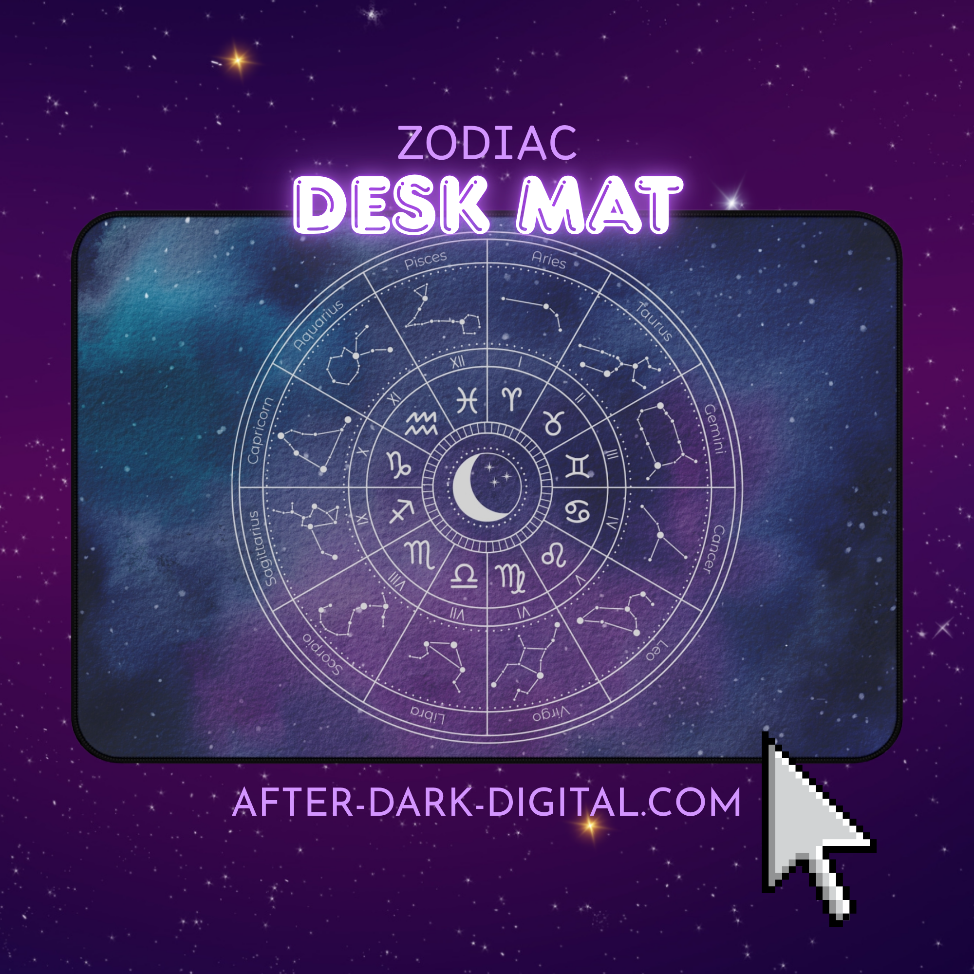 What's Your Sign? Moon & Star Astrology Mouse Pad
