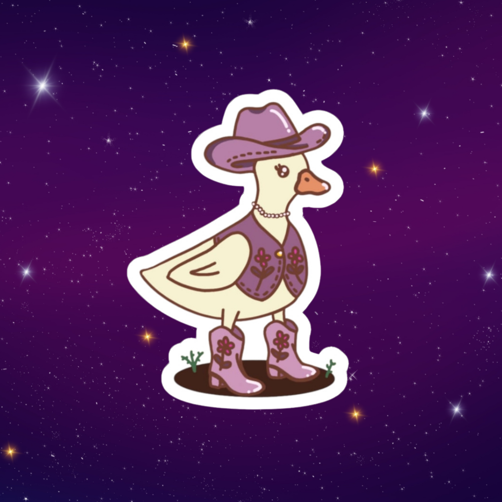 "Oh, How the Goose was Silly"  - Cute Farm Animal Kiss-Cut Vinyl Sticker (2x2 or 3x3)