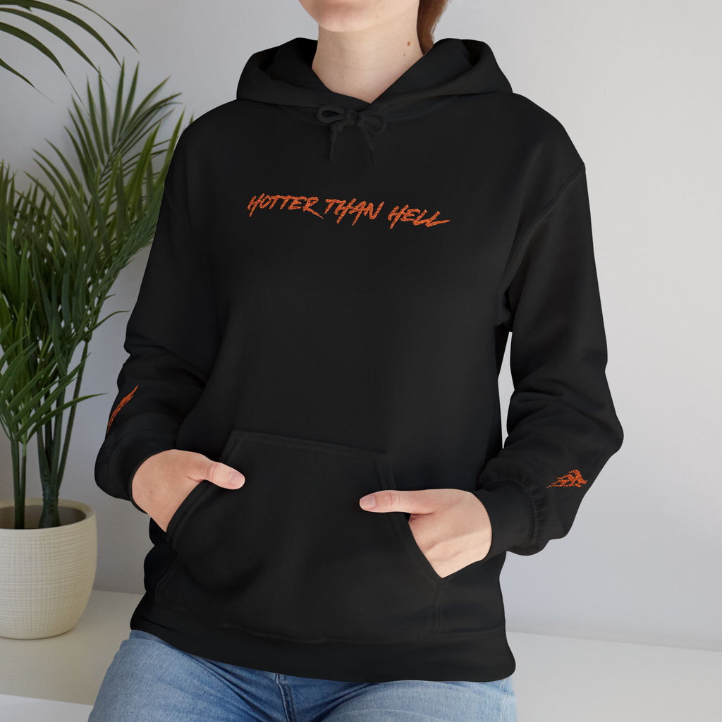Hotter Than Hell - Embroidered Hooded Sweatshirt