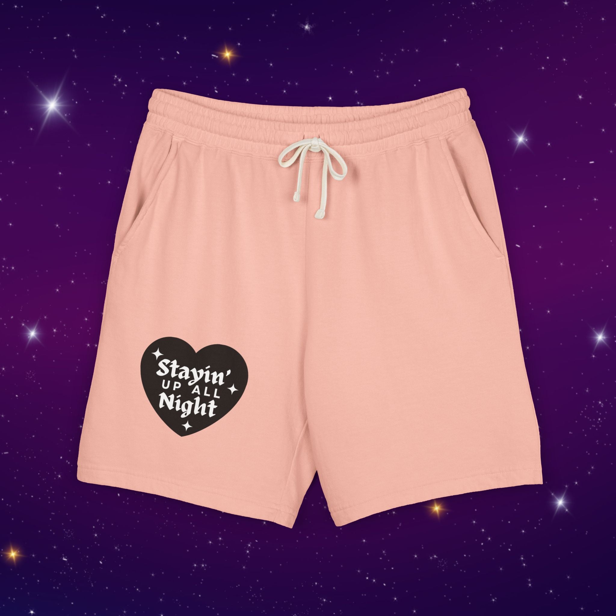 Stayin' Up All Night - Pj Lounge Fleece Sweat Shorts