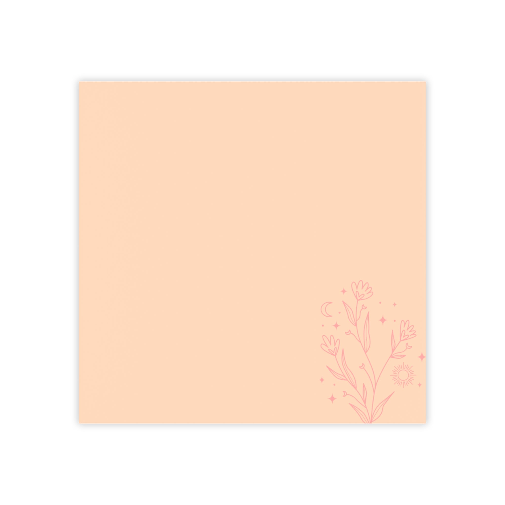 Floral Peach Post-it Sticky Note Pad - Back to School Supplies