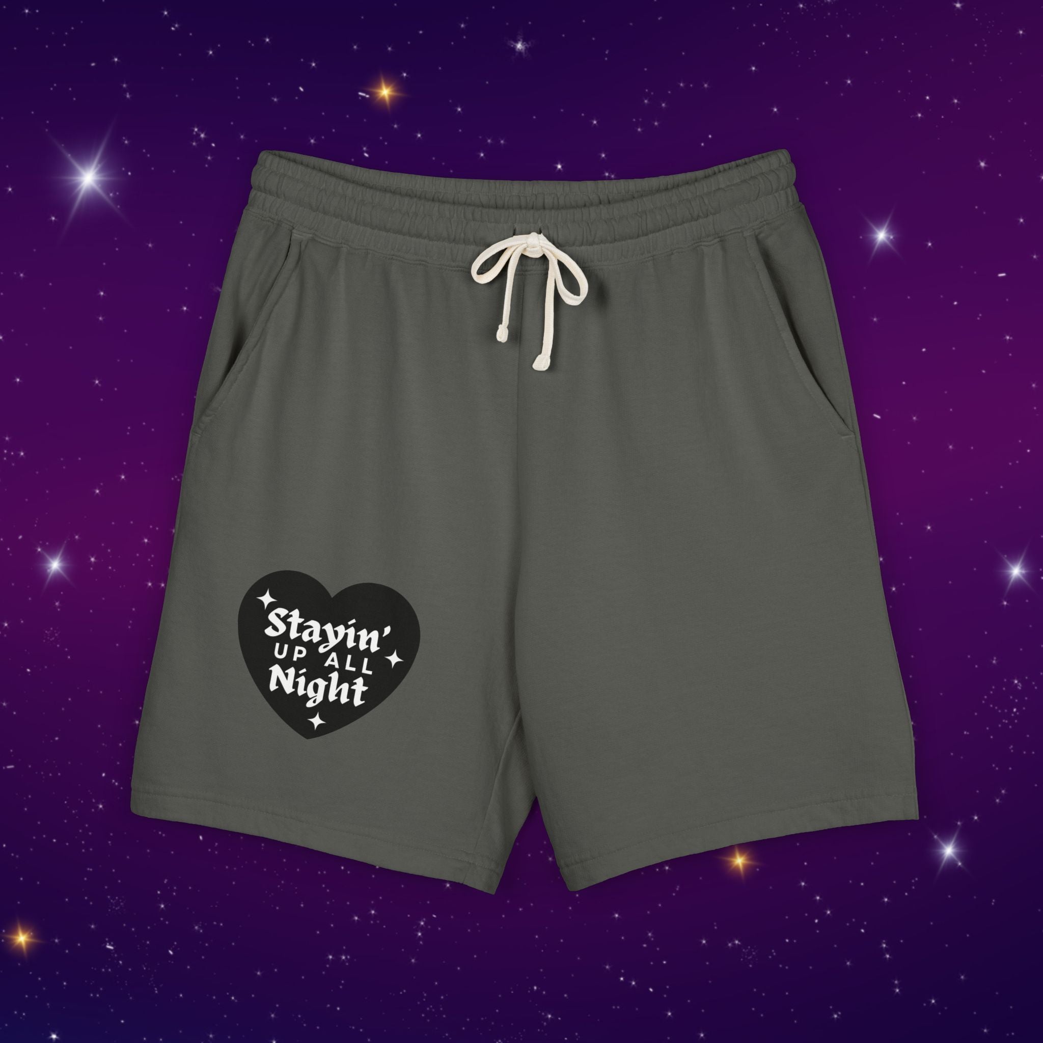 Stayin' Up All Night - Pj Lounge Fleece Sweat Shorts