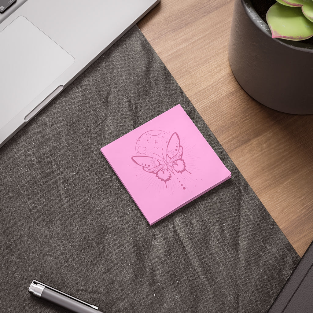 Pink Moon Butterfly Post-it Note Pads – Back to School Supplies