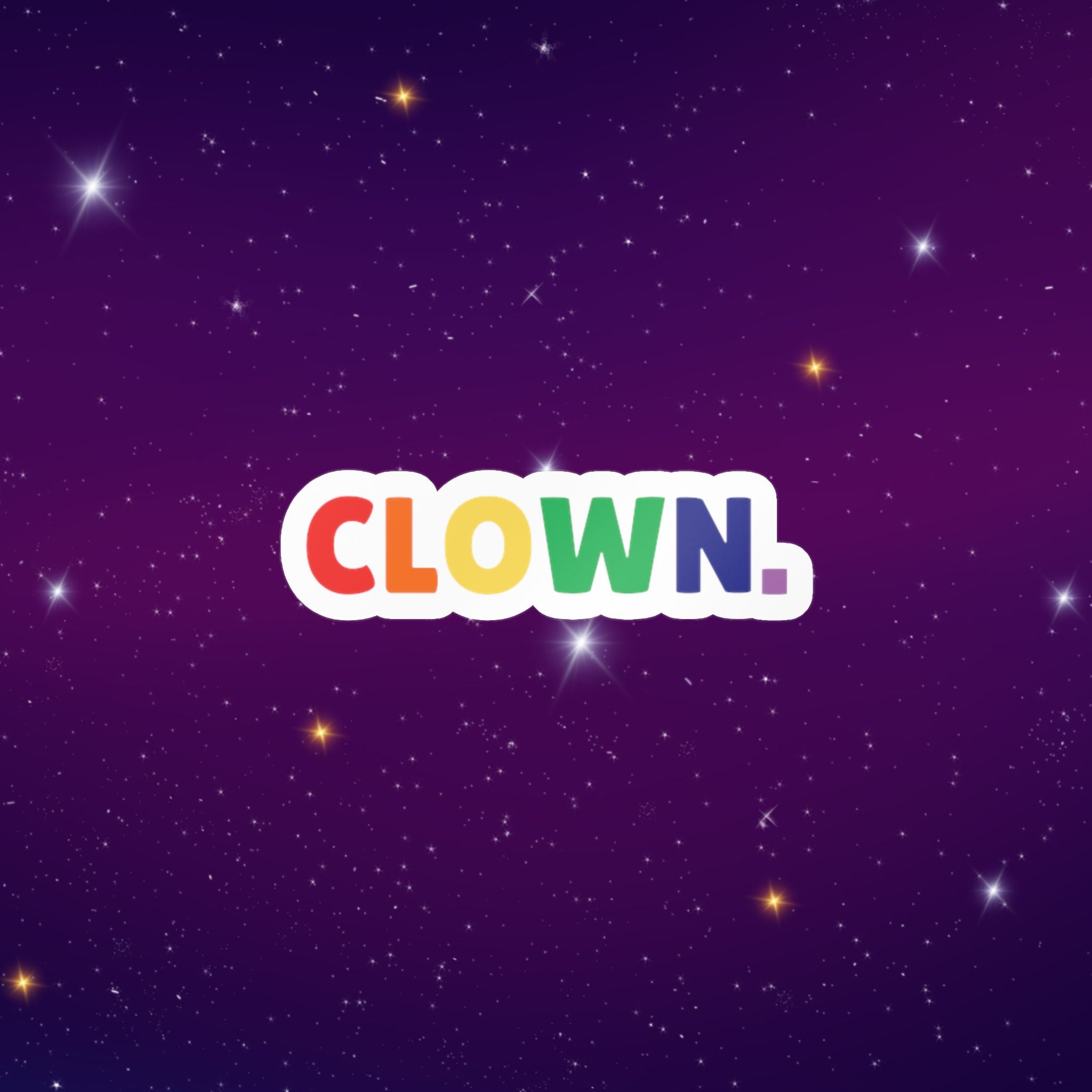 CLOWN Rainbow Kiss-Cut Vinyl Decal