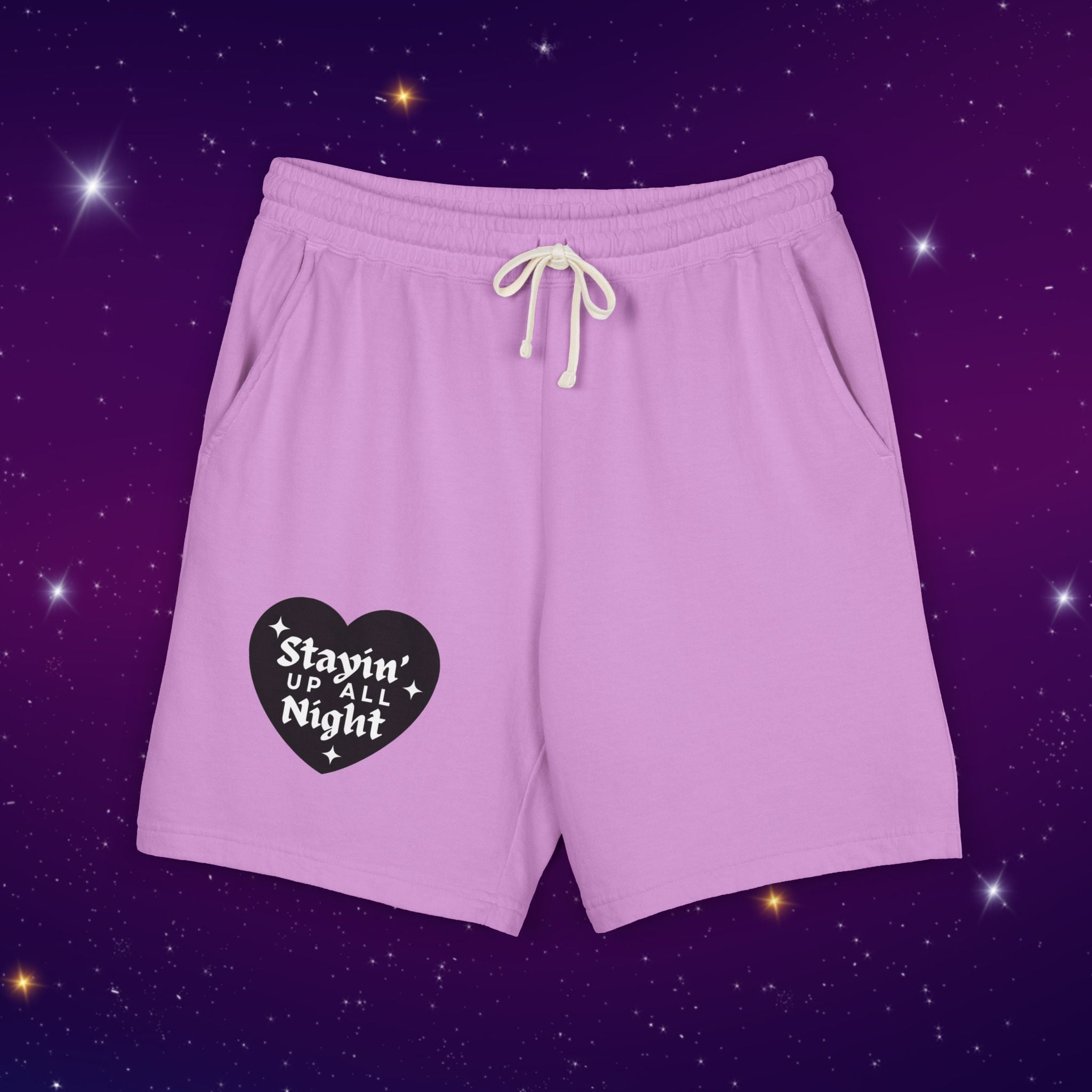 Stayin' Up All Night - Pj Lounge Fleece Sweat Shorts