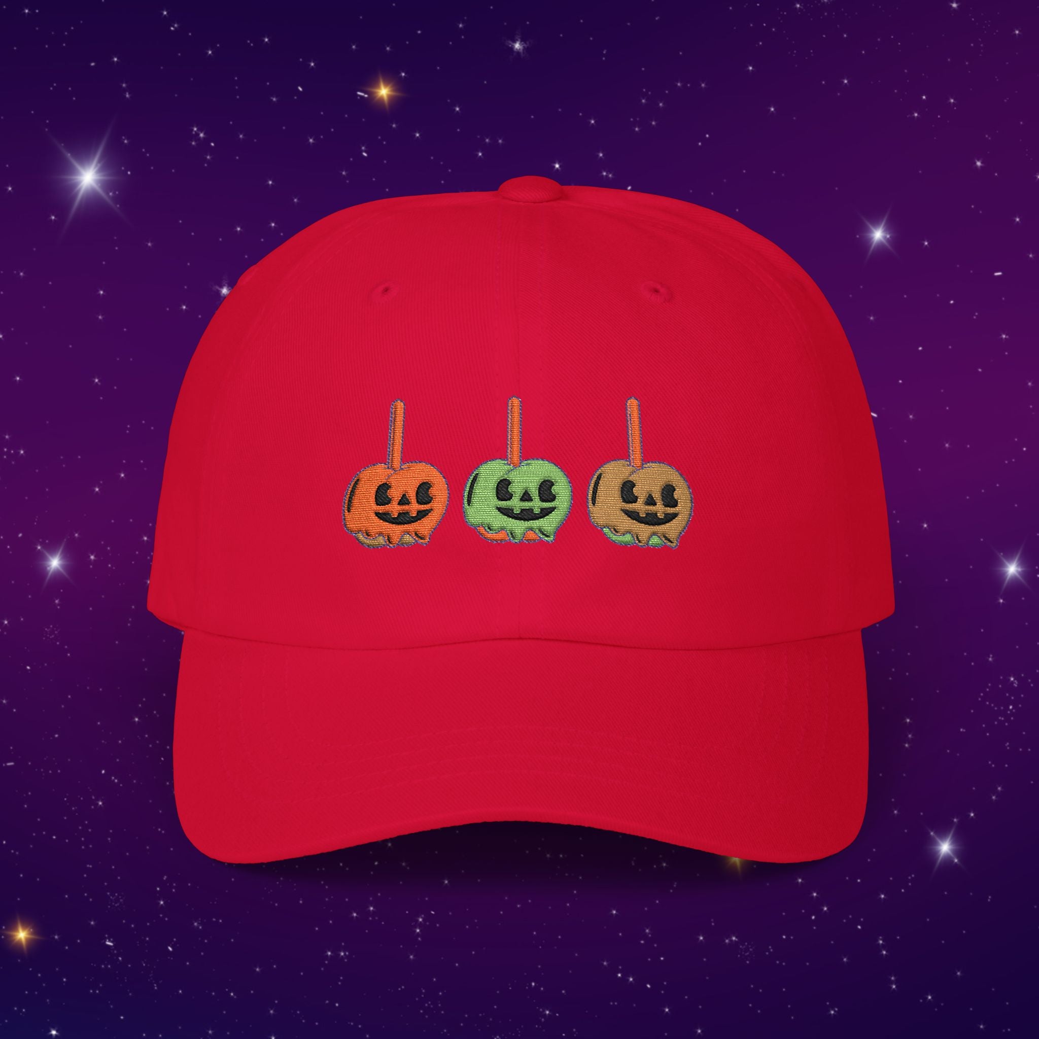 No Tricks. OnlyTreats! Candy Apples - Halloween Pumpkin Dad Cap (Embroidered)