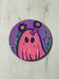 Hello, Summer the Friendly Ghost - Original Artwork LW Acrylic on Magnetic Canvas 2.95 x 2.95