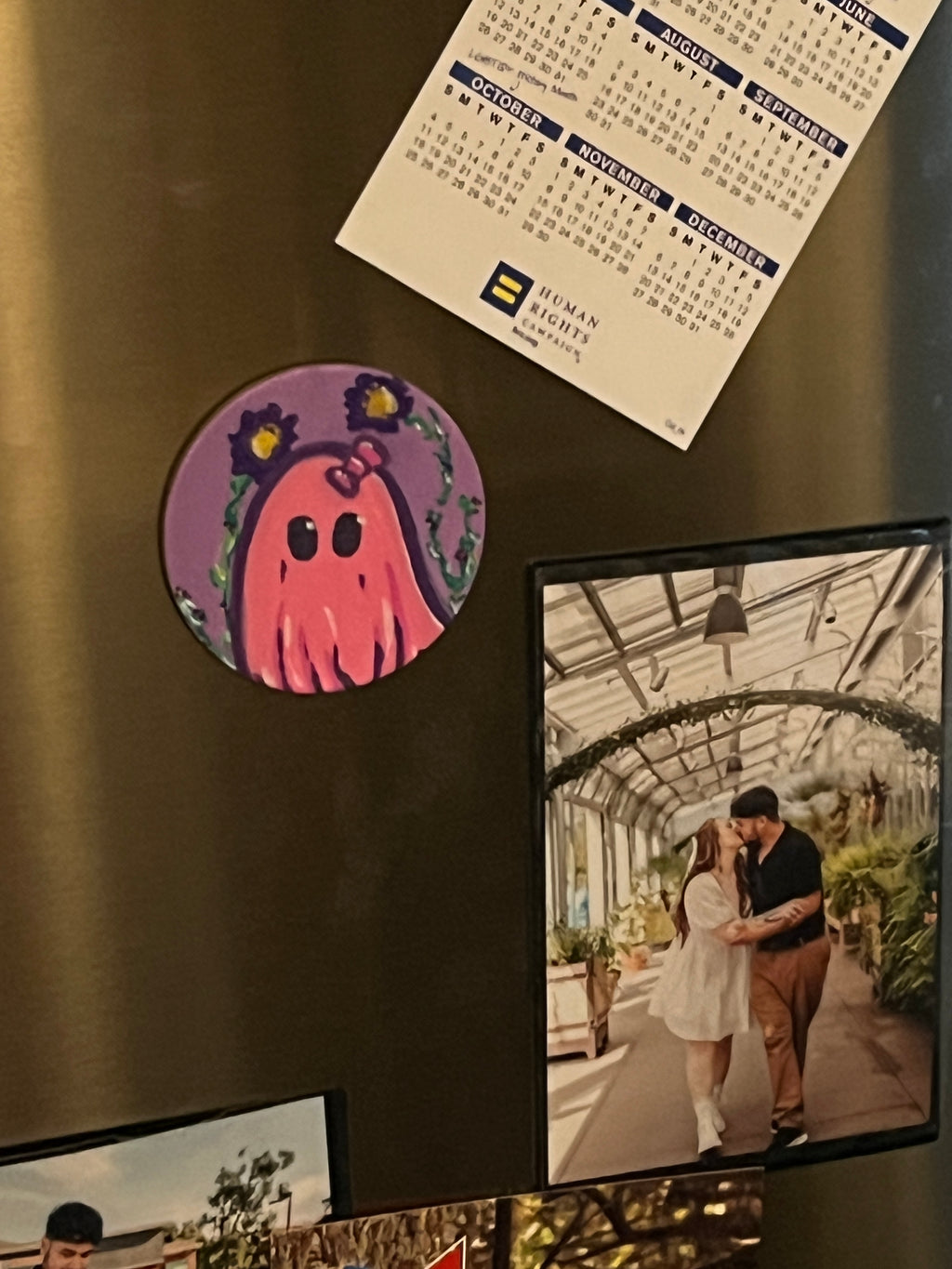 Hello, Summer the Friendly Ghost - Original Artwork LW Acrylic on Magnetic Canvas 2.95 x 2.95