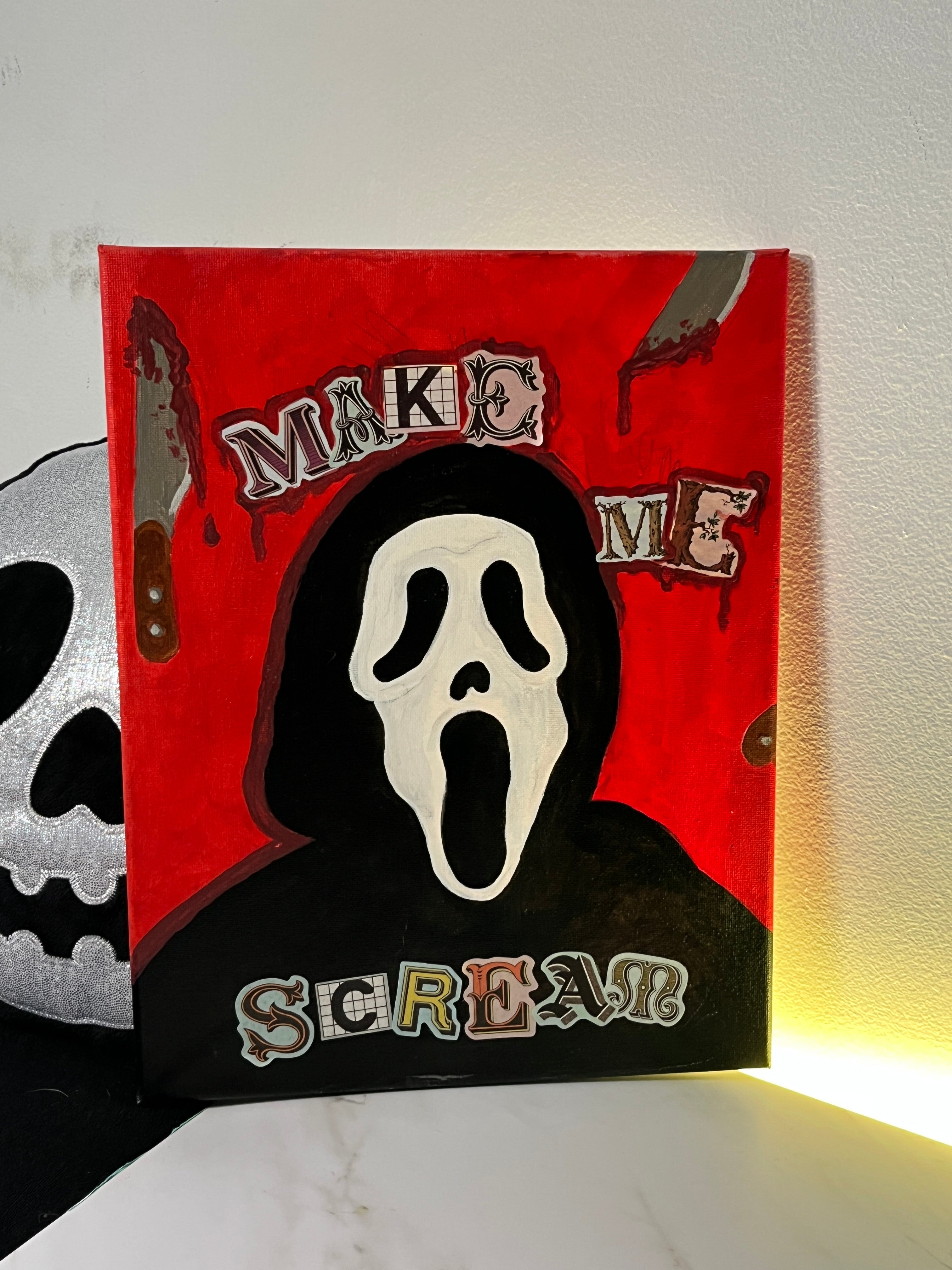 Make Me Scream - Artwork Inspired by SCREAM LW Acrylic on Canvas 8 x 10v