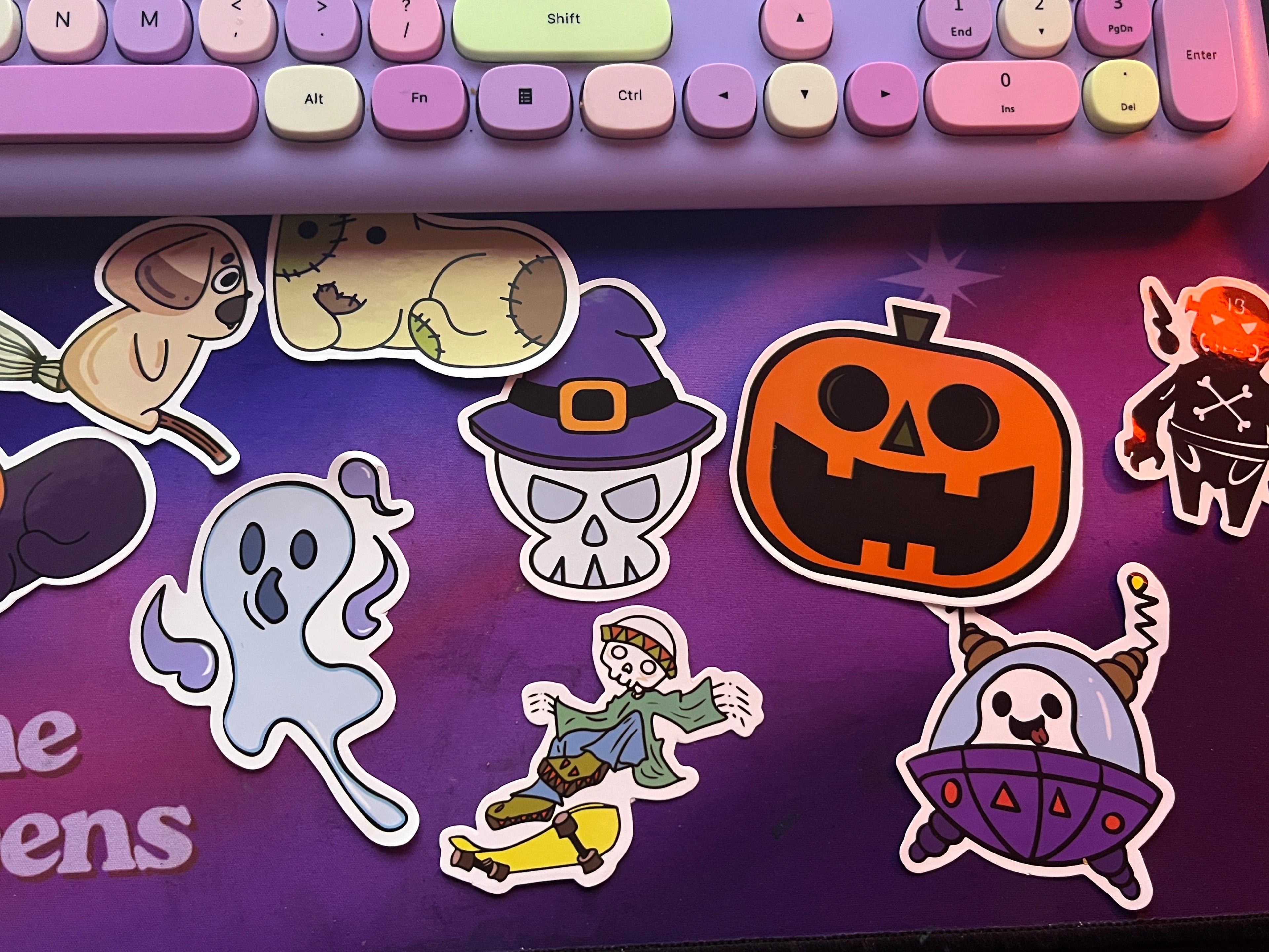 MYSTERY - Halloween Themed Sticker Pack! 12 pcs (random sizes between 1-3 inch)