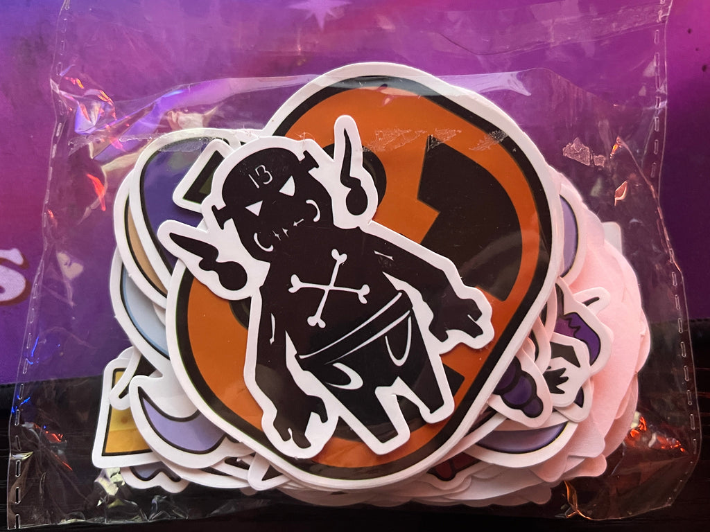 MYSTERY - Halloween Themed Sticker Pack! 12 pcs (random sizes between 1-3 inch)