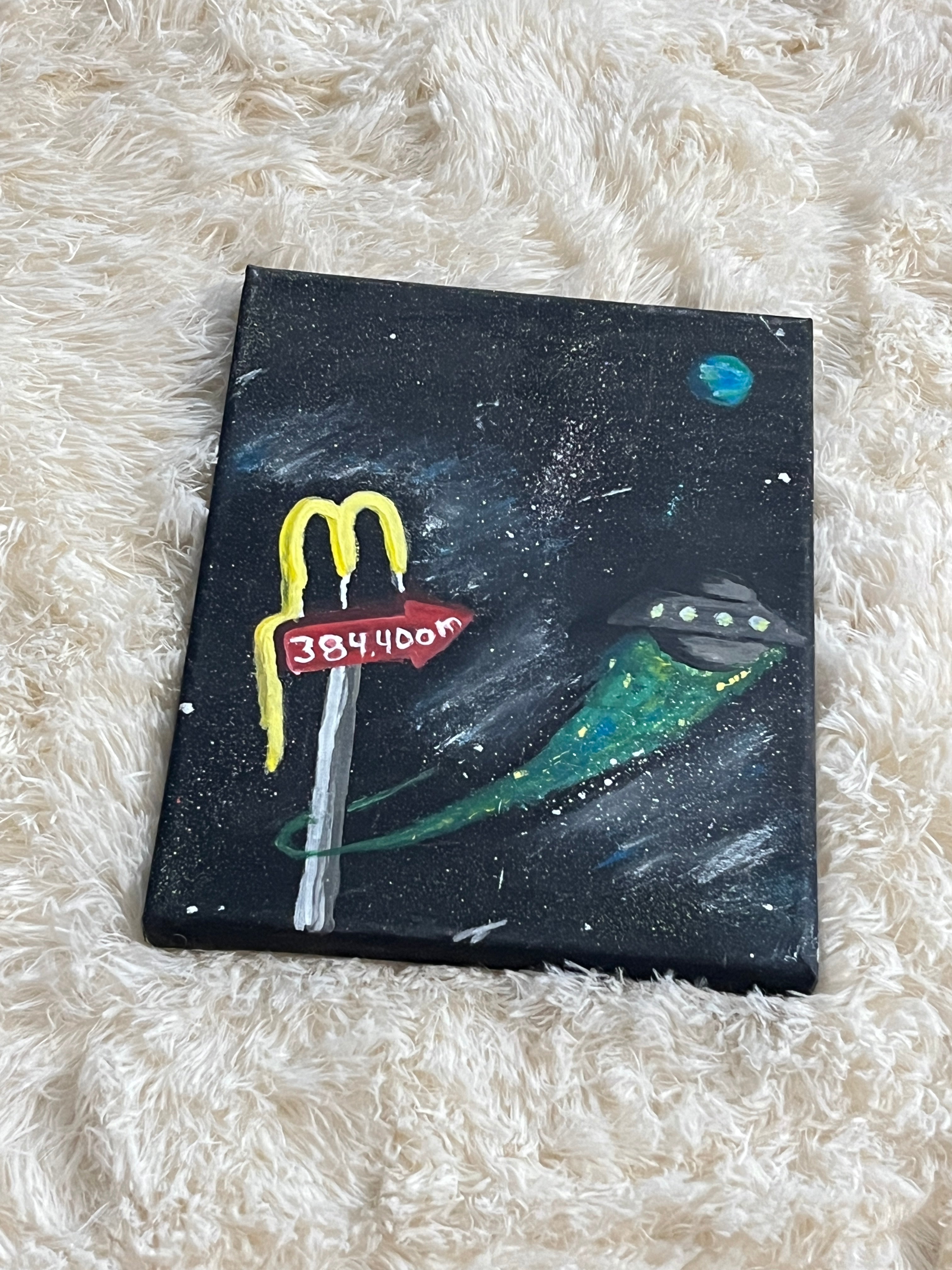 Billionaires Go To Space - 8x10 Acrylic on Cavas Original Art