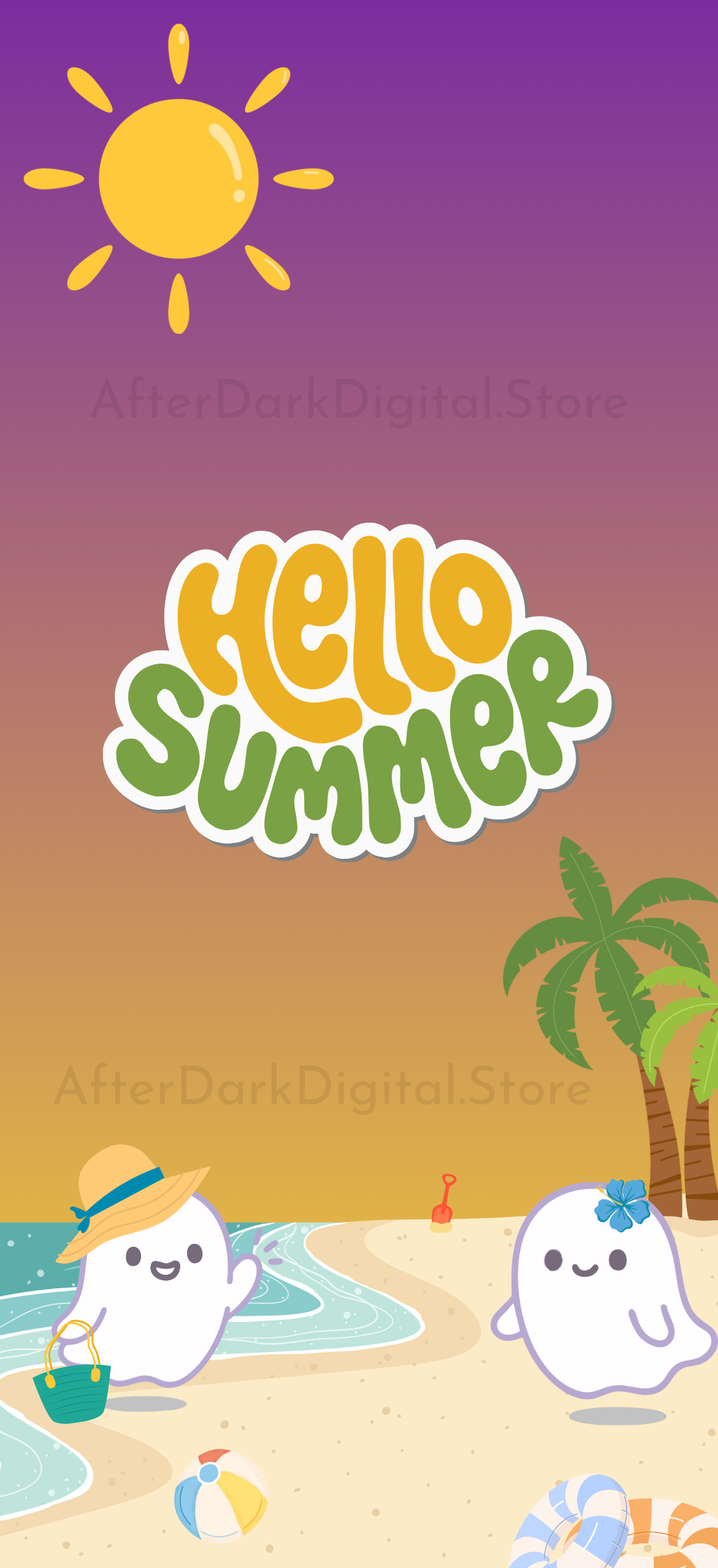 SummerWeen Desktop & Phone Wallpaper - Beach Day