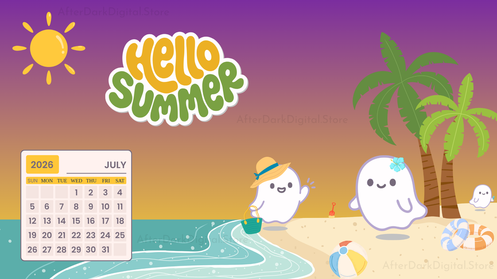 SummerWeen Desktop & Phone Wallpaper - Beach Day