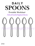 Daily Spoons - Printable Worksheet For Neurodivergents